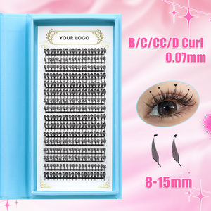 Tùy chỉnh nhãn hiệu riêng ghép truyện tranh Spire lông mi mở rộng PREMADE người hâm mộ <span class=keywords><strong>Lash</strong></span> mở rộng với các ngôi sao và trái tim - Product Image 3