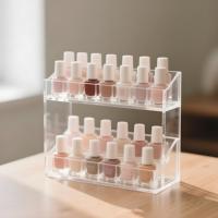Hookei Tableau d'affichage de produits de soins de la peau de maquillage de bureau en acrylique personnalisé Présentoir de cosmétiques en acrylique en forme de L