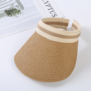 Usine en vrac papier extérieur large Prim pare-soleil chapeau de <span class=keywords><strong>plage</strong></span> personnalisé marque privée visière casquette deux tons couleur - Product Image 5