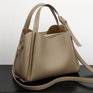 Elegant Lychee Pattern PU Leather Handbag, Minimalist Tote, Versatile Shoulder Crossbody Bag for Women, Trendy Work Bag - Product Image 1