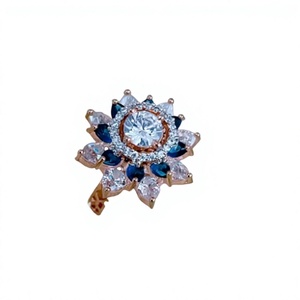 Stunning Designer Rose Finish Best Quality <b>Adjustable</b> <b>Ring</b> For Function And Party wedding Wear Collection For Women And Girls - Product Image 2
