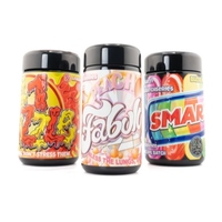 Pot en verre UV hermétique personnalisé de 3,5 g, sacs d'emballage holographiques en Mylar avec ensemble de boîtes de céréales et pot pour bonbons, gommes et aliments de 3,5 à 7 g