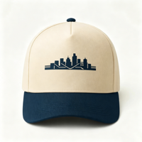 Casquettes de baseball unisexes décontractées pour le sport et les activités de plein air, à visière incurvée, réglables, bicolores beige et marine, avec impression personnalisée OEM ODM