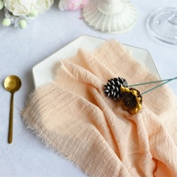 Serviettes en gaze de coton 6 pièces Serviettes en tissu de coton faites à la main Serviettes de table rustiques douces bohèmes pour les fêtes Mariage Utilisation quotidienne