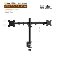 Support de bureau Charmount pour ordinateur portable et moniteur, bras double pour moniteur, support de moniteur d'ordinateur, support de bureau