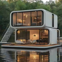 Cabane de camping portable préfabriquée intelligente de luxe, maison en panneaux sandwich d'acier, design moderne, cabane Apple