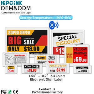 HIPOINK ขายส่ง OEM ODM ระบบ ESL ป้ายราคาอิเล็กทรอนิกส์แบบ E Ink สำหรับซูเปอร์มาร์เก็ตสุดหรู ป้ายราคาอัจฉริยะสำหรับชั้นวางสินค้าปลีก - Product Image 1