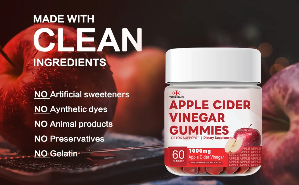 Gummies özel elma şırası sirke sakızlı vitaminleri Vegan Goli düz karın elma şırası sirke Gummies elma şekli