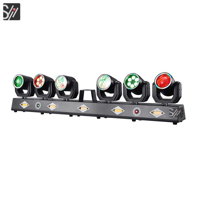 120W LED 6 Heads Strobe Moving Head Beam Lights RGBW 5IN1 With DMX512 Multicolor Stage Professional for DJ Disco Bar Party