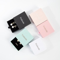 Nouvelles boîtes d'emballage carrées en carton personnalisées avec logo, insert en velours pour le rangement de boucles d'oreilles, colliers et bagues, idéales pour les cadeaux