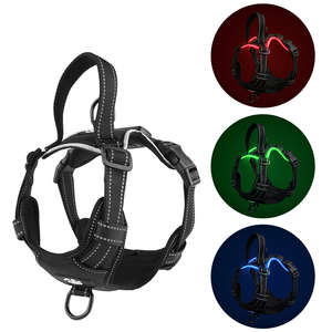 カスタムロゴ 卸売 LEDライトアップ 光る犬用ハーネス 引っ張り防止 オックスフォード生地 通気性 防水 反射材付き 点滅ハーネスベスト - Product Image 2