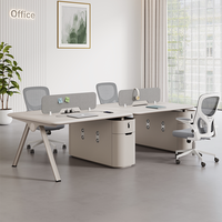 Postes de travail modulaires à assemblage rapide, bureau pour 4 à 6 personnes avec cloison, ensemble de mobilier de bureau commercial