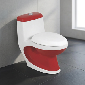 Gold Line Colored Bathroom Water Closet Porcelain Sanitary Ware New Design White Villa One Piece Toilet - Product Image 5
