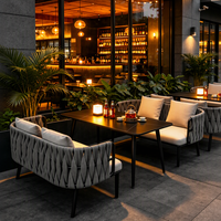 Canapés et tables de bar en cuir minimalistes modernes pour restaurants, bistrots, cafés, terrasses et ensembles de sièges extérieurs