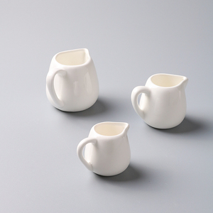 Luxus Heilung Aroma therapie Entspannungs glas Weißes Porzellan Restaurant Geschirr Kleiner Milch kännchen Keramik Milch kännchen Ohne Griff - Product Image 3