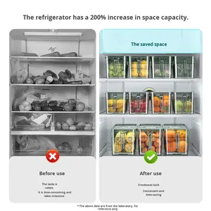 Contenedor <span class=keywords><strong>de</strong></span> almacenamiento <span class=keywords><strong>de</strong></span> plástico apilable <span class=keywords><strong>para</strong></span> <span class=keywords><strong>cocina</strong></span>, contenedor <span class=keywords><strong>de</strong></span> almacenamiento <span class=keywords><strong>de</strong></span> alimentos secos <span class=keywords><strong>para</strong></span> almacenamiento <span class=keywords><strong>de</strong></span> verduras y alimentos - Product Image 4