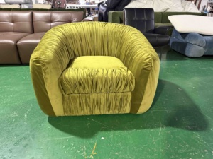 Fauteuil individuel de salon, style rétro, fauteuil paresseux moderne et simple, fauteuil de designer, fauteuil lounge en velours vert Olivier - Product Image 2