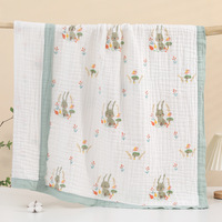 Newborn Printed Cotton Blanket with 6 Layers of Yarn-Soft and Absorbent for Bathroom Use As a Bath Towel