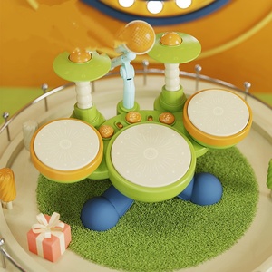 Juego de Batería Multifuncional para Niños al por Mayor con Micrófono, Juguete Musical para Niños Pequeños, Instrumento Musical de Plástico, Juego de Batería Eléctrica con Luz - Product Image 2
