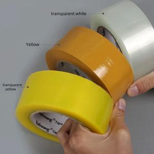 Cinta Adhesiva Acrílica de Doble Cara BOPP de Cúrcuma, Fuerte y Duradera, para Embalaje Logístico, Color Transparente, Alta Viscosidad, para Oficina - Product Image 1