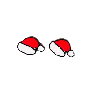 Boucles d'oreilles clous de la série Premium 'Goutte d'Huile', clips d'oreilles mignons renne et bonhomme en pain d'épices, motif dessin animé arbre de Noël pour fille - Product Image 5