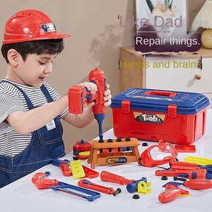Boîte à <span class=keywords><strong>outils</strong></span> de réparation en plastique pour enfants Yuglow, jouet pour bébés de 0 à 24 mois, perceuse électrique avec valise à vis - Product Image 3