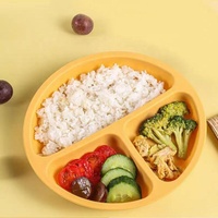 Vente en gros d'assiette à ventouse divisée en silicone pour bébés vaisselle pour enfants assiette ronde à dîner pour enfants assiette à ventouse en silicone pour bébé