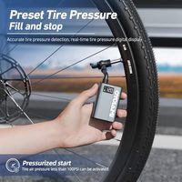 CYCLAMI Max 120PSI E1 Pompe à Air pour Vélo Électrique Portable Petite Pompe à Pneu avec Jauge Compatible avec les Valves Presta & Schrader