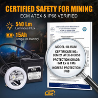 Lampe frontale minière KL15LM ATEX CE IP68, 15AH, 540Lm, 4 modes, LED, pour l'exploitation minière souterraine
