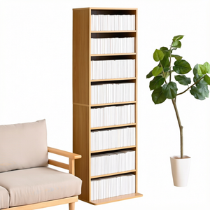 Librería de Madera de Piso a Techo, Estante de Almacenamiento Independiente para Libros, para Sala de Estar, Dormitorio, Aula - Product Image 1