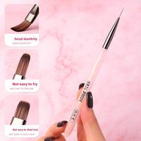 Peach Yan – Lot de 8 stylos à ongles en acrylique, pointe triangulaire et carrée, en nylon doux anti-chute, pour motifs floraux, stylo de manucure gel pour débutants