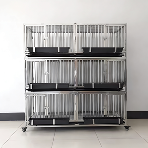 Voliera di Lusso a Tre Strati in Acciaio Inossidabile Verniciato a Polvere con Motivo Animale e Design Traspirante per Uso Interno/Esterno per Uccelli - Product Image 3