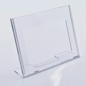 China Leveranciers Mini Tafel Menu Display Houder Clear Prijs Ticket Houder Acryl Vrijstaande Teken Houders