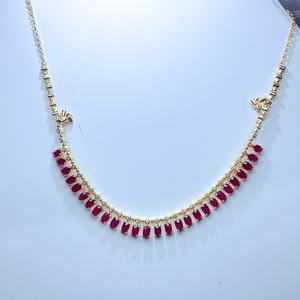 Nuevo Collar con Colgante de Plata de Ley S925 con Rubí, Joyería de Aniversario de Estilo Femenino a la Moda - Product Image 1
