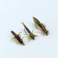 Leurres de pêche à la mouche en silicone, leurres artificiels pour la pêche à la truite, au bar et à la perche en eau douce, imitant les nymphes, les moucherons, les libellules et les caddisflies.