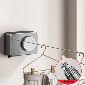 Retractable Clothesline - Stainless Steel 304 & Nylon Line | 2.8m Length, Holds 22 Lbs | For Home, Balcony, Hotel | Easy Install With Screws - View #2