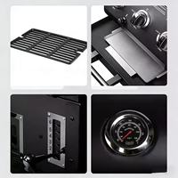 Barbecue au gaz propane à 3 brûleurs avec grilles de cuisson en émail de fer, arrêt automatique, table latérale pliable et panier suspendu