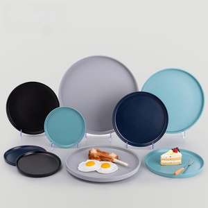 Piatti Rotondi in Melamina Opaca Nera e Bianca Personalizzabili per Hotel e Ristoranti, Fornitore Cinese - Product Image 2