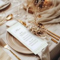 Menu personnalisé imprimé sur papier de luxe avec dentelle, lettres dorées, sceau de cire, pour hôtel, restaurant, anniversaire, format A4/A5, cartes de menu écologiques