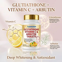 Ausreson OEM Comprimés de L-glutathion 500mg, Complément Éclaircissant pour la Peau, avec Collagène, Arbutine et Vitamine C
