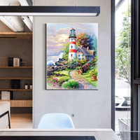 Peinture Diamant Paysage Personnalisée en Gros : Phare, Bord de Mer, Jardin, Chalet – Toile Complète avec Perles pour Art Diamant