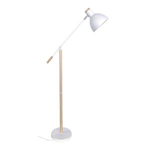 Lámpara de pie orientable 360° y articulada, en color blanco y haya, medidas 151x25x70 cm, ideal para iluminación de espacios y... - Product Image 1