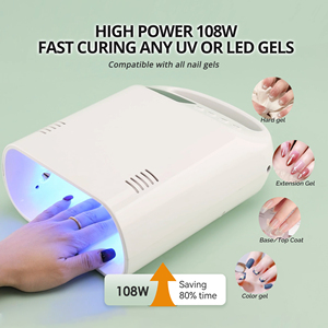 Đèn làm móng <span class=keywords><strong>UV</strong></span> LED sạc lại 108W chuyên nghiệp, làm khô nhanh sơn gel, dụng cụ làm móng nghệ thuật, sử dụng được cho bàn và cầm tay - Product Image 6