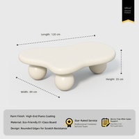 Table basse crème, table d'appoint durable en forme de nuage, meuble de salon simple et facile à nettoyer pour un usage quotidien