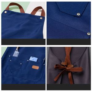 Xq655 Canvas <b>Kitchen</b> Waterproof and Oil Proof Adjustable Waiter Custom Cafe <b>Apron</b> - Product Image 5