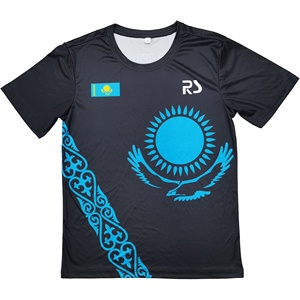 2025 Op maat gemaakte gebreide worstelset voor heren, T-shirts + shorts, volledige sublimatie, 2-delige set, Kazachstan Internationaal - Product Image 3