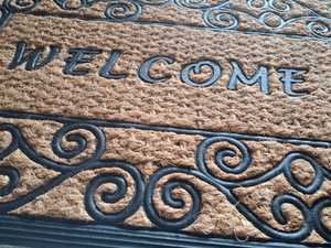 Tapete de Fibra de Coco con Reverso de Goma Resistente, Antideslizante, Ecológico, Hecho a Mano, con Rayas, para Uso en Interiores y Exteriores - Product Image 6