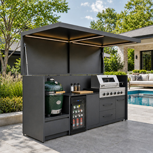 Módulo de Cocina Exterior de Calidad Prémium para Barbacoa con Horno de <span class=keywords><strong>Pizza</strong></span> y Parrilla, Gabinete de Cocina Exterior de Acero Inoxidable con Cobertizo de Puerta Eléctrica - Product Image 3