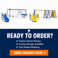 SageDelightRides Équipement d'amusement extérieur en gros, structure de jeu combinée balançoire et toboggan en plastique PE pour enfants, fabricant pour places publiques