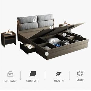Conjunto de muebles modernos de MDF para Villa, Tatami gris, Hotel, dormitorio, Suite, cama con almacenamiento, mesita de noche, armario, escritorio, <span class=keywords><strong>2022</strong></span> - Product Image 6
